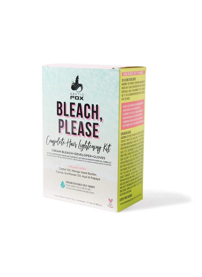 ARCTIC FOX Bleach Please Hair Lightening Kit Cream Bleach, 35 Volume Developer And Latex Free Gloves Infused With Acai, Cocoa, Sunflower Oil & Papaya! Vegan And Cruelty Free