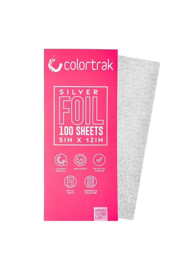 Colortrak Embossed Hair Coloring Foil Sheets, Professional, Convenient 5 x 16 inch Extra Long Pre-cut Sheets, Easy to Grab During Processing, Silver, No Separating Tissues Need, 200 Sheets Per Box