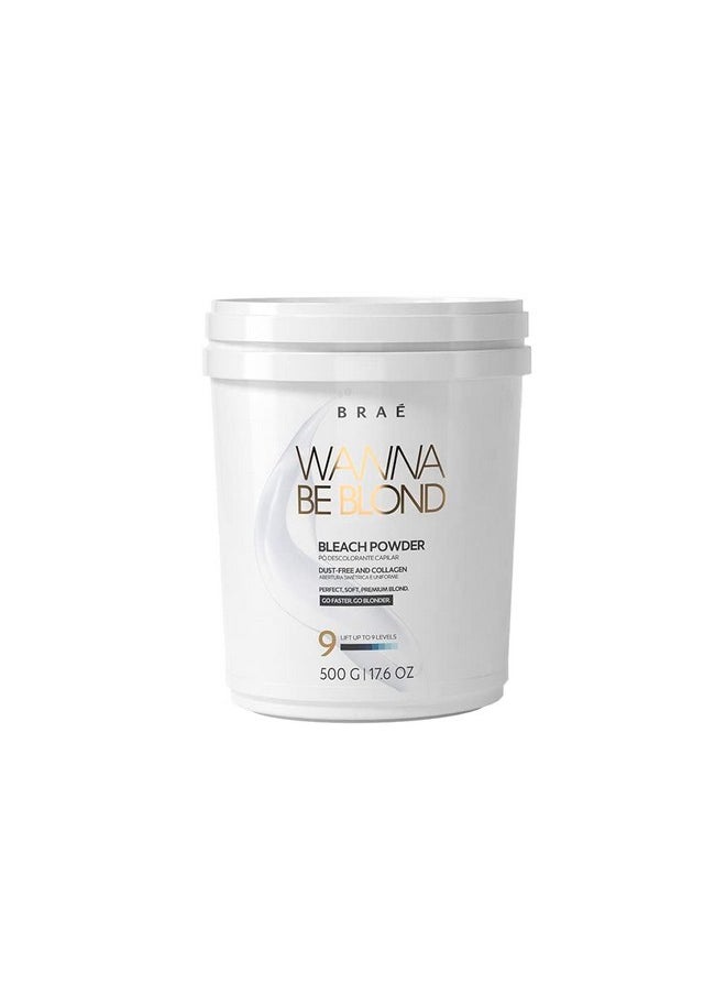 Hair Bleach Powder Professional Lightener 9+ Wanna Be Blonde 500g- Brae