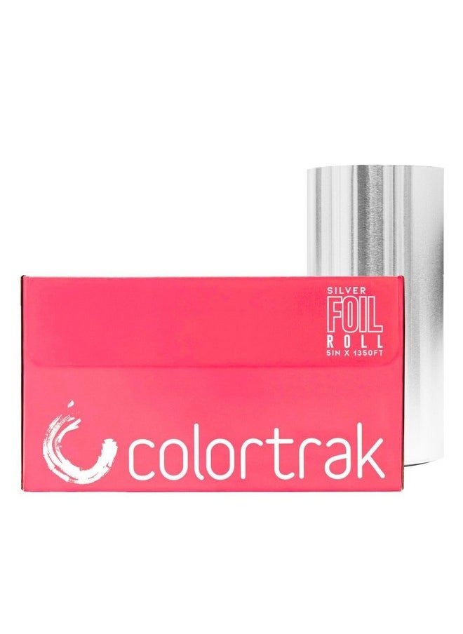 Colortrak Professional Highlighting Foil Roll, Integrated Blade on Box For Precision Length Cuts, Economical Roll Eliminates Waste, Silver, Roll Measures 5 inches x 1350 feet