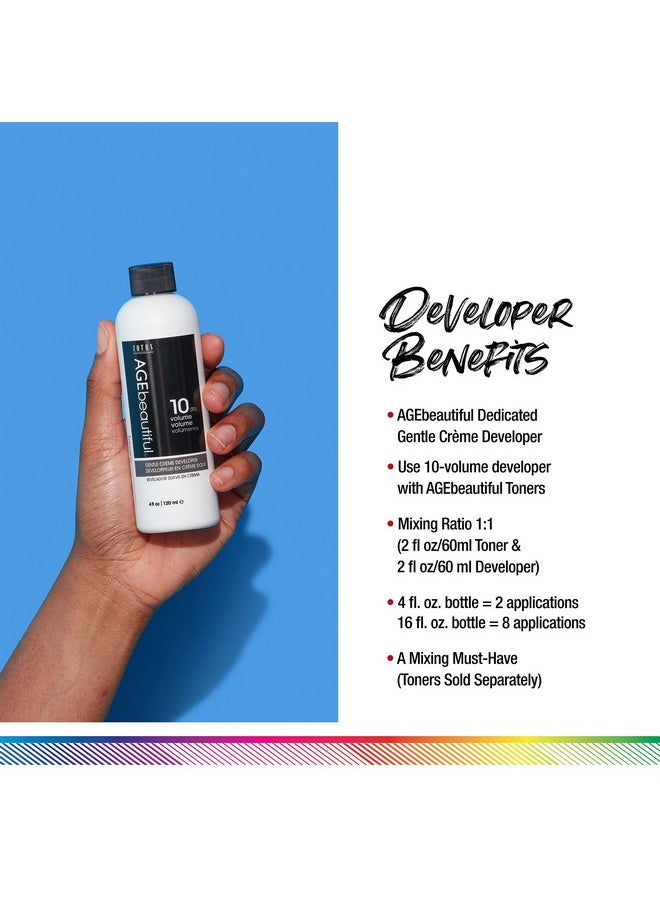 AGE beautiful 10 Volume Gentle Creme Hair Developer | For Permanent Hair Color Dyes, Toners, Lighteners | Professional Salon Coloring | Long Lasting Haircolor | 16 Fl Oz