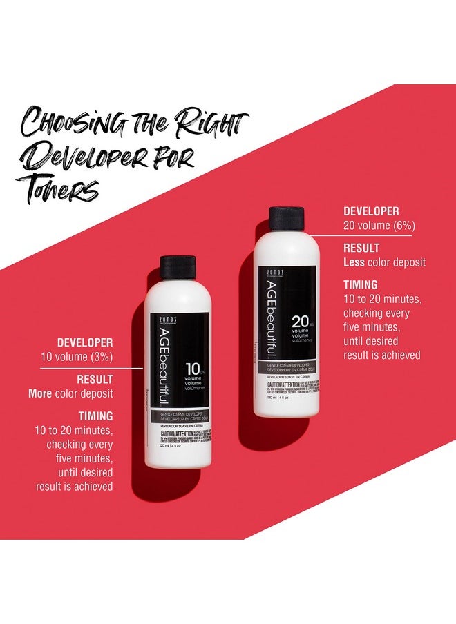 AGE beautiful 10 Volume Gentle Creme Hair Developer | For Permanent Hair Color Dyes, Toners, Lighteners | Professional Salon Coloring | Long Lasting Haircolor | 16 Fl Oz