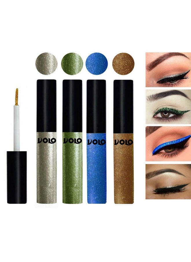 Volo WATERPROOF GLITTER EYE LINER(Light Copper, Olive Green, Sky Blue, Copper)