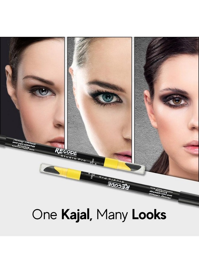 recode Turning Heads Crayon Gel Matte Eyeliner Pencil Cum Kajal Pencil Comes With Smudger On Other Side, Longlasting, Water-Proof & Smudge-Proof Formula, Black, 1.2Gm
