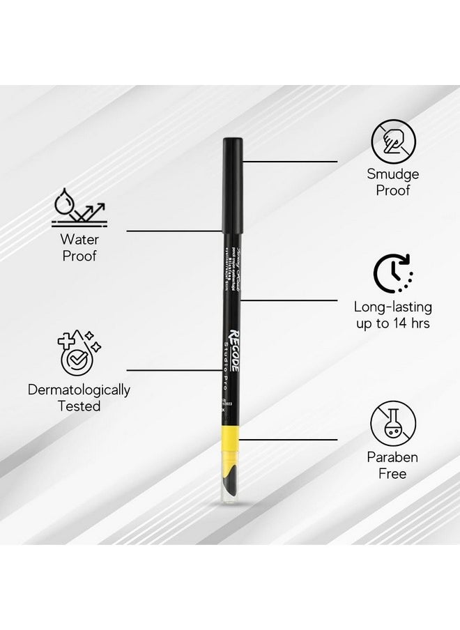 recode Turning Heads Crayon Gel Matte Eyeliner Pencil Cum Kajal Pencil Comes With Smudger On Other Side, Longlasting, Water-Proof & Smudge-Proof Formula, Black, 1.2Gm