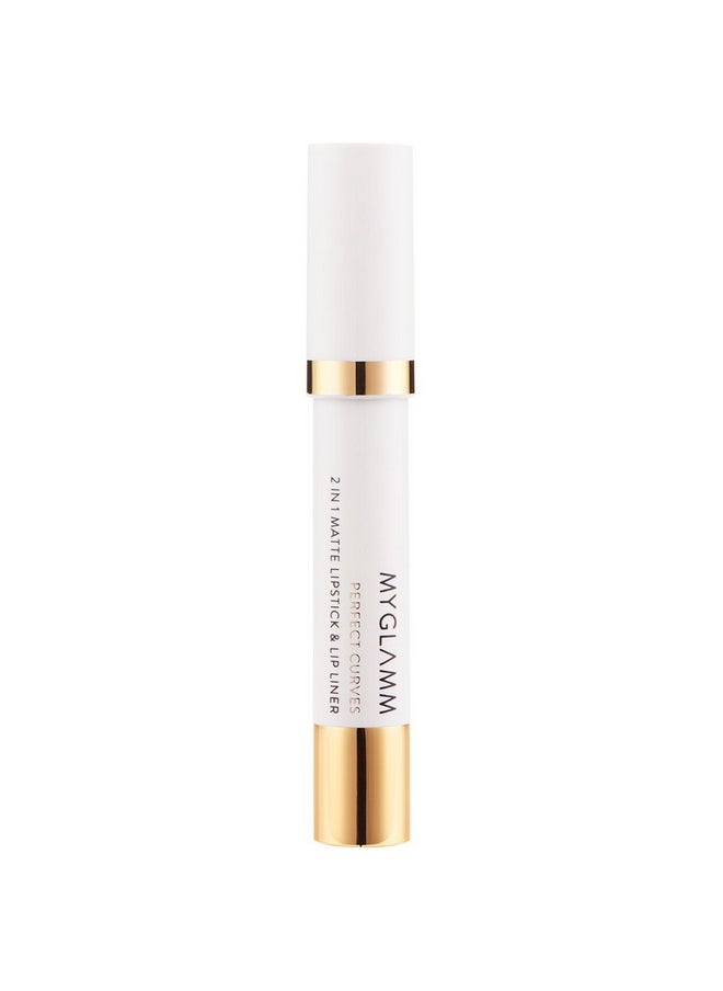 MyGlamm Perfect Curves Matte Lip Crayon-Ampere (Pink)-3.7 gm | Brick Pink Matte Lipstick | Long Lasting Lipstick with Moisturising Formula | Vegan & Cruelty-Free
