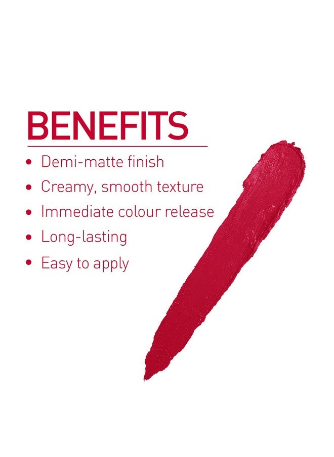 MyGlamm LIT Creamy Matte Lipstick-Appletini (Red)- 3.7gm |Creamy Matte Lipstick | Long-lasting & Smudge-Proof | Vegan & Cruelty-Free