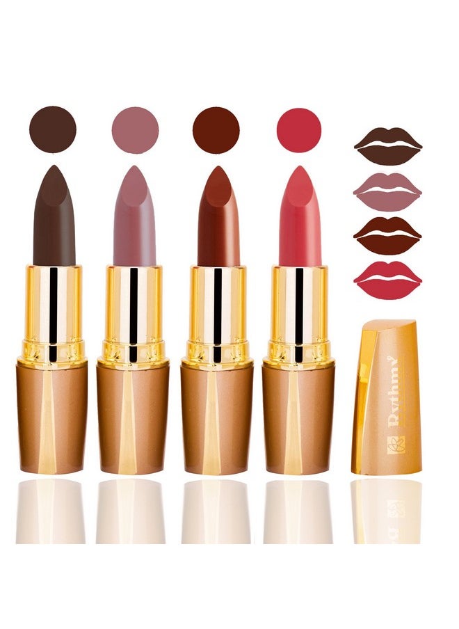 Rythmx Creamy Matte Lipsticks, 4 Gm (Combo of 4)