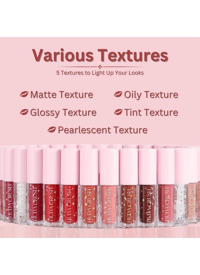12Pcs Lipstick Combo Set, Christmas Gifts For Women, Long Lasting Lipstick Waterproof Matte Liquid Lipsticks, Red, Brown Nude Lipstick Shade, Ideal Lipstick For Dusky Skin Tone & Indian Tone