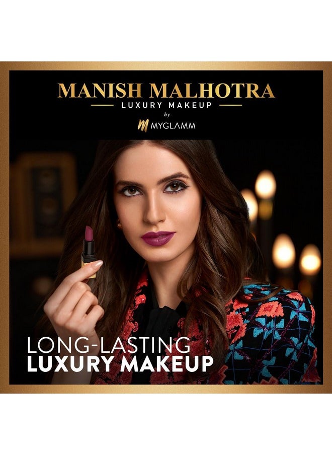 MyGlamm Manish Malhotra Hi Shine Mini Lipstick Set - Afterparty - 1.5g (Set of 2) | Pinkish Purple & Fierce Red Shade Lipsticks Combo | Long Lasting Cream Finish