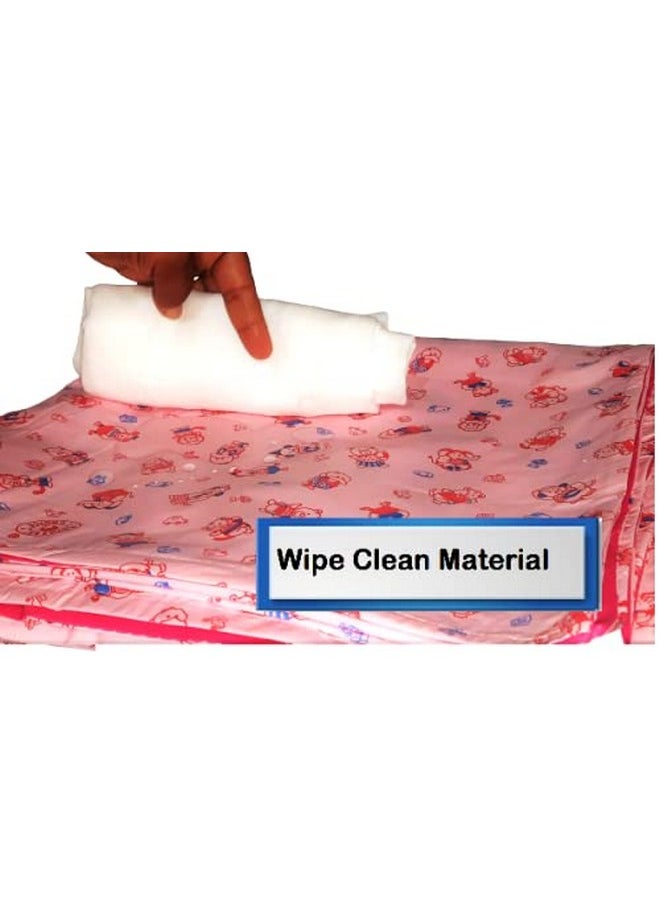 ® King Waterproof Pvc Plastic Mattress Protector/Bed Protection Sheet For Baby And Adult, 95 X 73 Inches - Pack Of 1, Pink