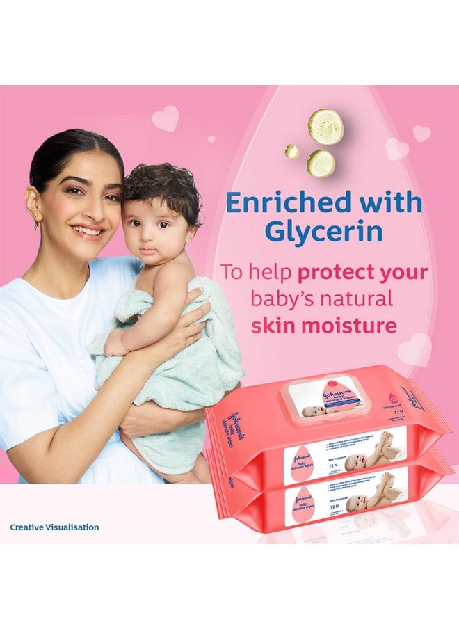 Johnson's Baby Wet Wipes | Alcohol & Soap Free | Prevents Rashes & Redness | 216 Wipes