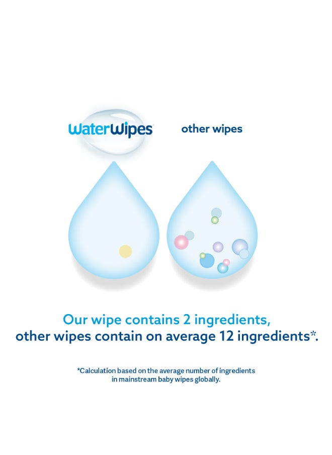 Original Plastic Free Baby Wipes, 540 Wet Wipes, 99.9% Water Based And Unscented For Sensitive Skin Pack of 9