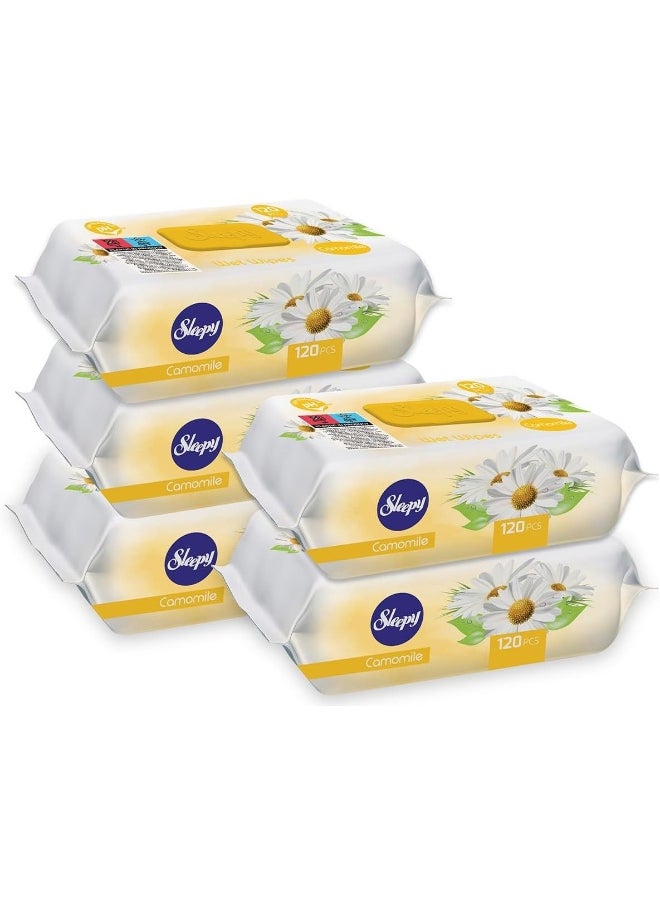 Baby Resh Wipes Camomile Scent, 600 Sheets, Alcohol Free, Gentle On The Skin For A Refreshing And Clean Body