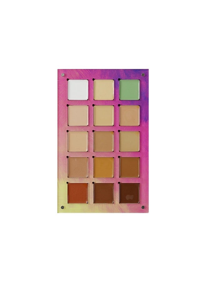 Recode Beauty Concealer, Colour Corrector & Contour Palette Powder Full Coverage For All Skin Type, Erases Dark Circles, Matte Uneven Skin Tone, Redness, Blemishes, Even Scars, 15 Shades