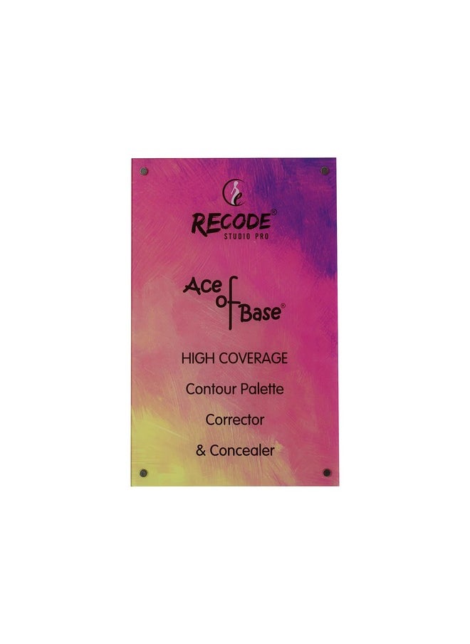 Recode Beauty Concealer, Colour Corrector & Contour Palette Powder Full Coverage For All Skin Type, Erases Dark Circles, Matte Uneven Skin Tone, Redness, Blemishes, Even Scars, 15 Shades