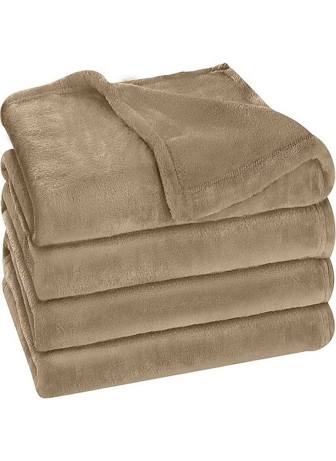 BSB HOME® Premium Plush Double Blanket | 300 GSM Lightweight Cozy Soft for Bed, Sofa, Couch, Travel & Camping| Beige, 220x230 cm or 86x90 inches