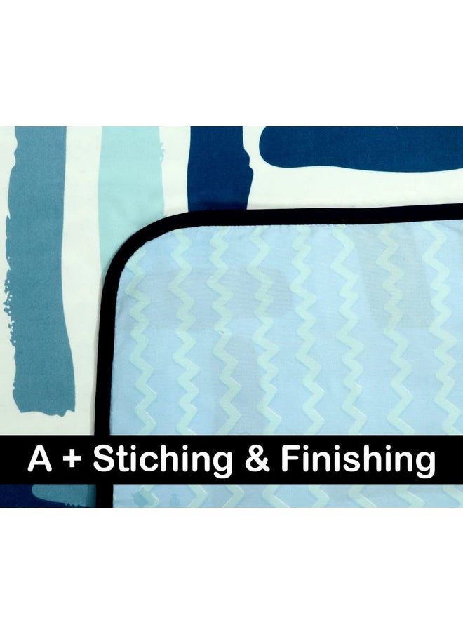 BSB HOME Pure Cotton 120 GSM Reversible Soft Lightweight Printed Single Bed Blanket/AC Dohar/Skin Friendly Dohar-152 x 225 cm-Blue Green & Yellow