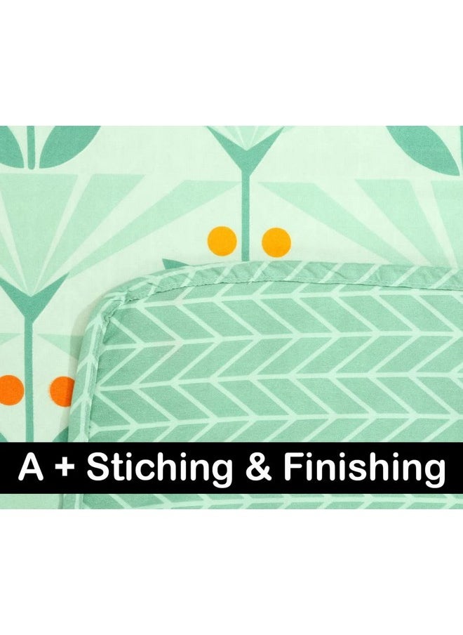 BSB HOME Pure Cotton 120 GSM Reversible Soft Lightweight Printed Single Bed Blanket/AC Dohar/Skin Friendly Dohar-152 x 225 cm-Light Green