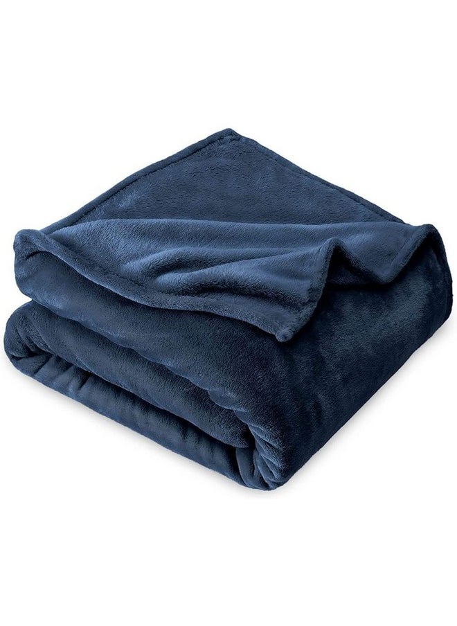 BSB HOME® Premium Plush Single Blanket | 300 GSM Lightweight Cozy Soft for Bed, Sofa, Couch, Travel & Camping| 150x220 cm or 60X86 inches | Blue