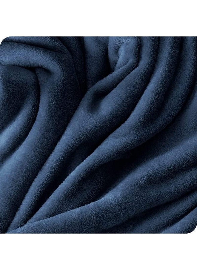 BSB HOME® Premium Plush Single Blanket | 300 GSM Lightweight Cozy Soft for Bed, Sofa, Couch, Travel & Camping| 150x220 cm or 60X86 inches | Blue