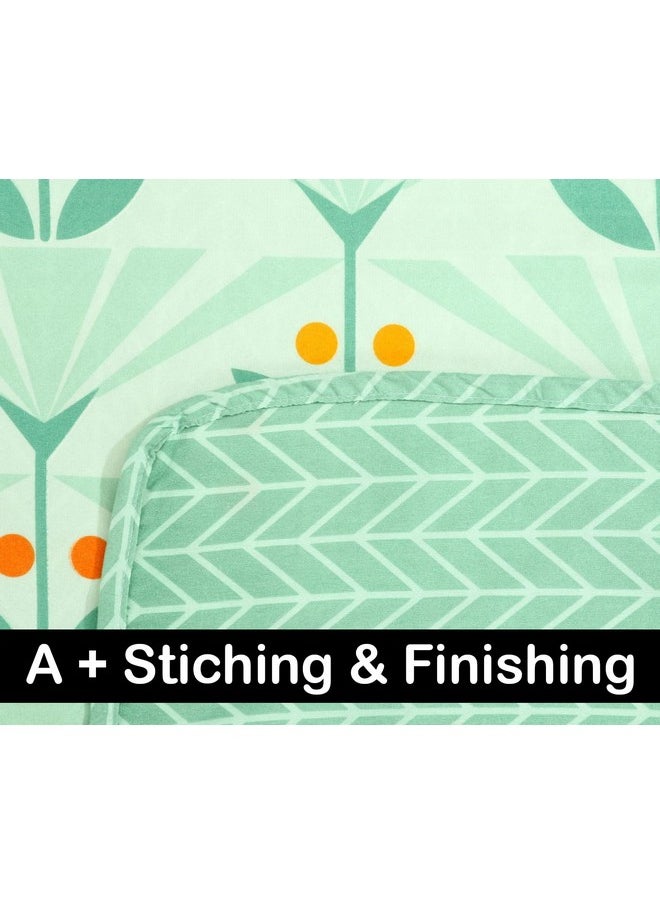 BSB HOME Pure Cotton 120 GSM Reversible Soft Lightweight Printed Single Bed Blanket/AC Dohar/Skin Friendly Dohar-152 x 225 cm-Beige & Green