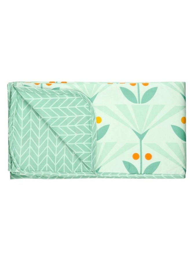 BSB HOME Pure Cotton 120 GSM Reversible Soft Lightweight Printed Double Bed Blanket/AC Dohar/Skin Friendly Dohar-220x230 cm-Light Green