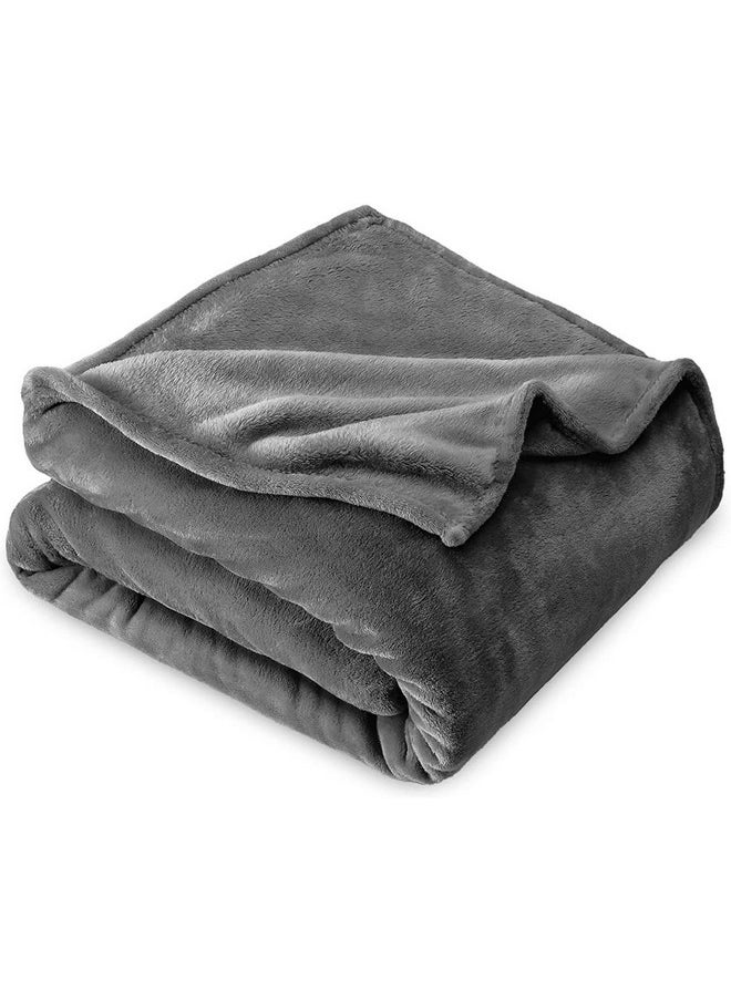 BSB HOME Polyester Premium Plush Single Blanket | 300 GSM Lightweight Cozy Soft for Bed, Sofa, Couch, Travel & Camping| 150X220 Cm Or 60X86 Inches | Grey, 200 Tc