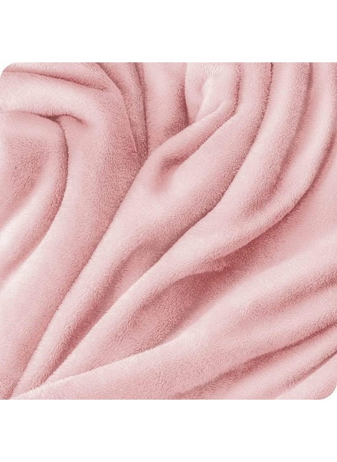 BSB HOME® Premium Plush Single Blanket | 300 GSM Lightweight Cozy Soft for Bed, Sofa, Couch, Travel & Camping| 150x220 cm or 60X86 inches | Pink