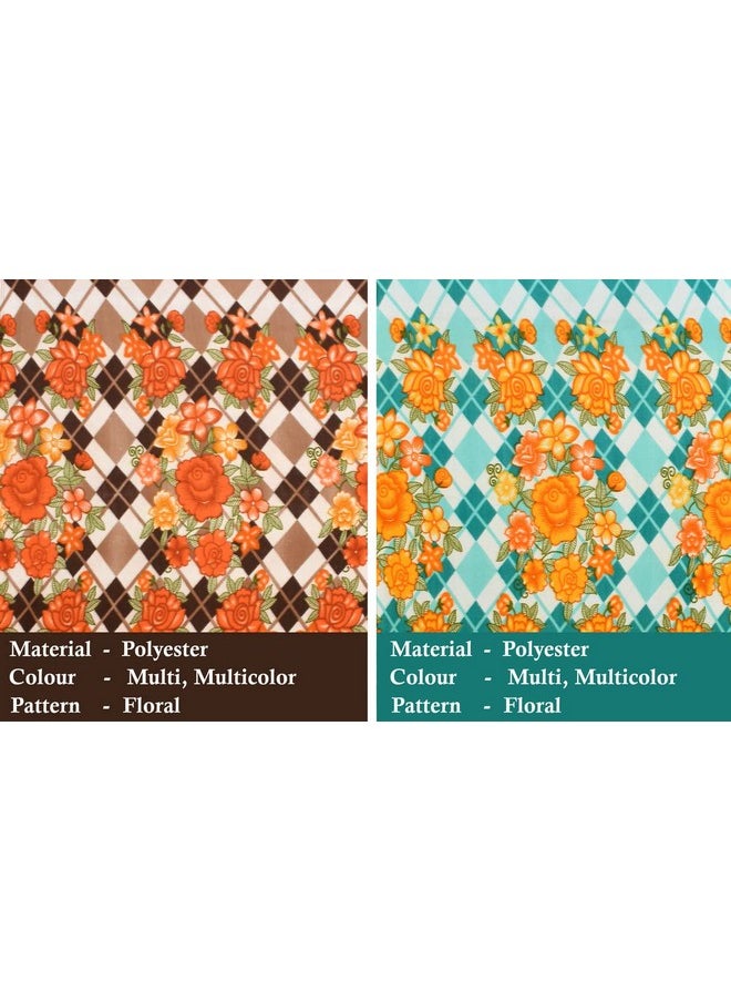 BSB HOME® Printed Polar Fleece Single Bed All Season Blanket/Comforter/Dohar 250TC - Pack of 2 (58x88 Inch, Multicolour, Pink, Orange, Rust and Red)