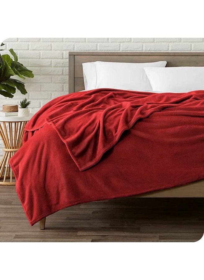 BSB HOME® Premium Plush Single Blanket | 300 GSM Lightweight Cozy Soft for Bed, Sofa, Couch, Travel & Camping| 150x220 cm or 60X86 inches | Maroon