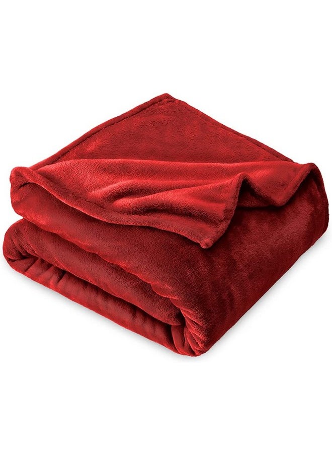 BSB HOME® Premium Plush Single Blanket | 300 GSM Lightweight Cozy Soft for Bed, Sofa, Couch, Travel & Camping| 150x220 cm or 60X86 inches | Maroon