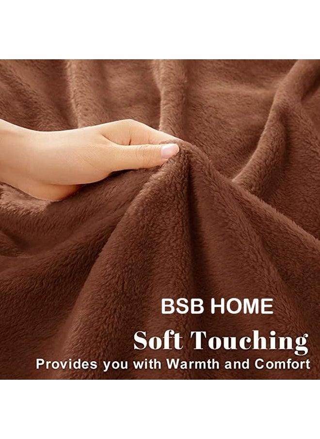 BSB HOME® Mink Blanket for Single Bed 1.4 kg Blanket | Ultrasoft & Lightweight Solid Blanket for Winter & Mild Winter Sofa, Couch - Single, 60x88 inches - 1.4 kg | Coffee