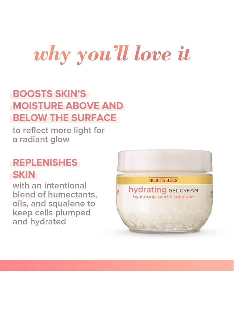 Burt's Bees Truly Glowing Replenishing Gel Cream, Moisturizer with Hydrate and Glow Complex for Normal and Combination Skin, 1.8 Fluid Ounces