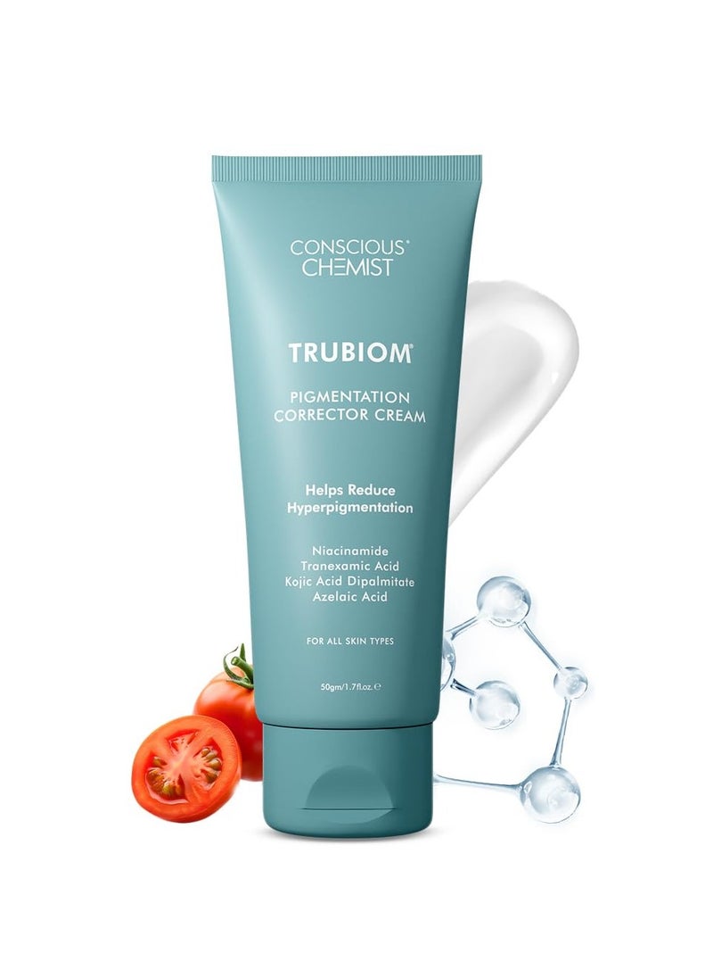 Conscious Chemist Kojic Acid Face Cream | 50g | Azelaic Acid Cream, Face Cream for Men & Women, Niacinamide & Tranexamic Acid, Anti Pigmentation Cream, Reduce Dark Spots, All Skin Type - Trubiom