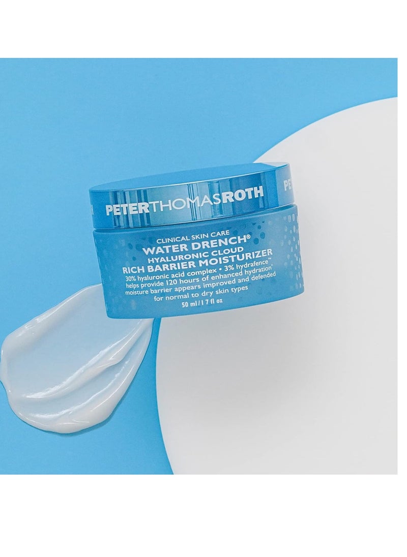 Peter Thomas Roth | Water Drench Hyaluronic Cloud Rich Barrier Moisturizer, Skin Barrier Cream, Hyaluronic Acid Moisturizer, Moisturizer For Dry Skin