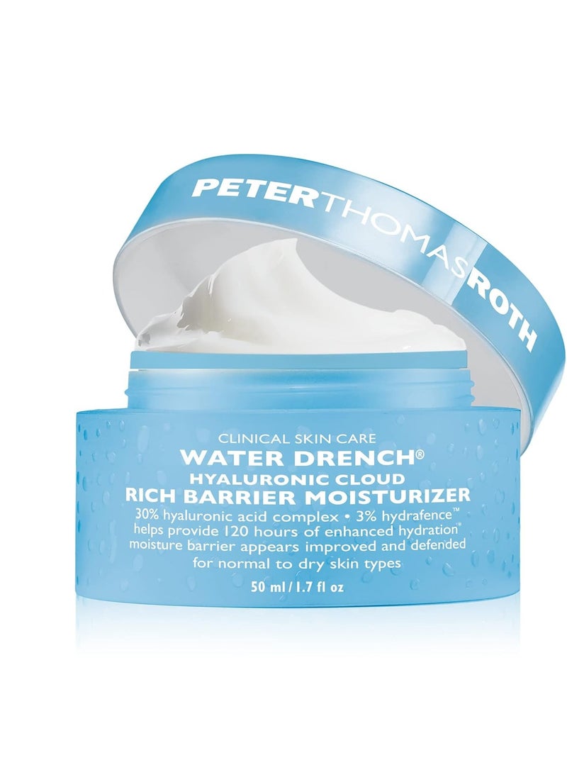Peter Thomas Roth | Water Drench Hyaluronic Cloud Rich Barrier Moisturizer, Skin Barrier Cream, Hyaluronic Acid Moisturizer, Moisturizer For Dry Skin