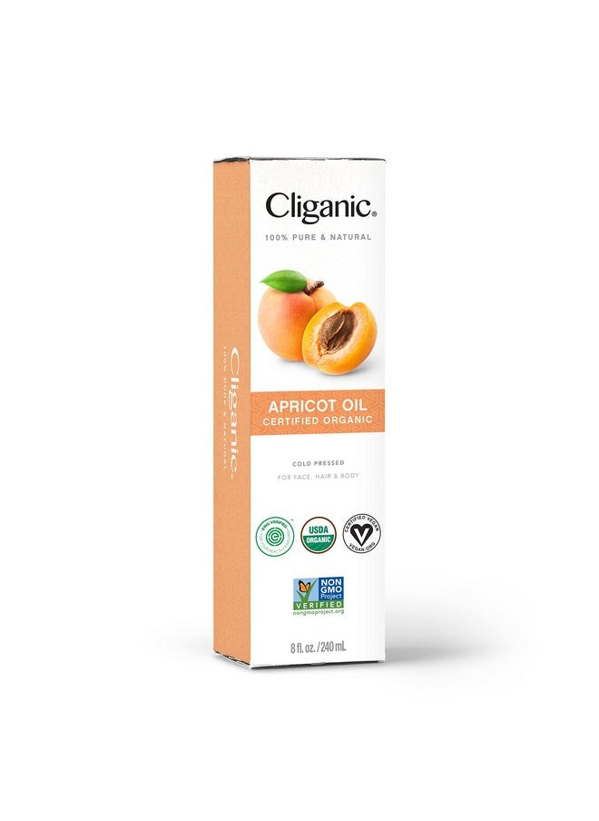 Organic Apricot Oil, 100% Pure (8Oz) - For Skin, Hair & Face | Natural Cold Pressed Unrefined