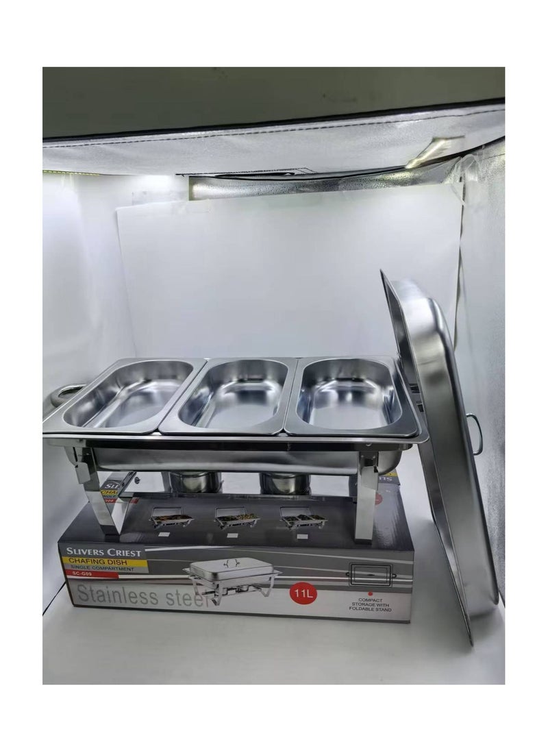 Stainless Steel Chafing Dish Buffet Food Warmer with Lid & Fuel Burner – Self-Serving Tray for Catering, Hotels, and Events (SC-G09)