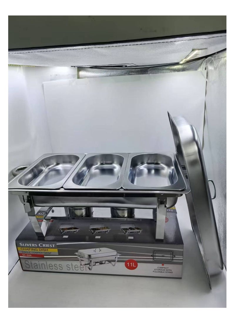 Stainless Steel Chafing Dish Buffet Food Warmer with Lid & Fuel Burner – Self-Serving Tray for Catering, Hotels, and Events (SC-G09)