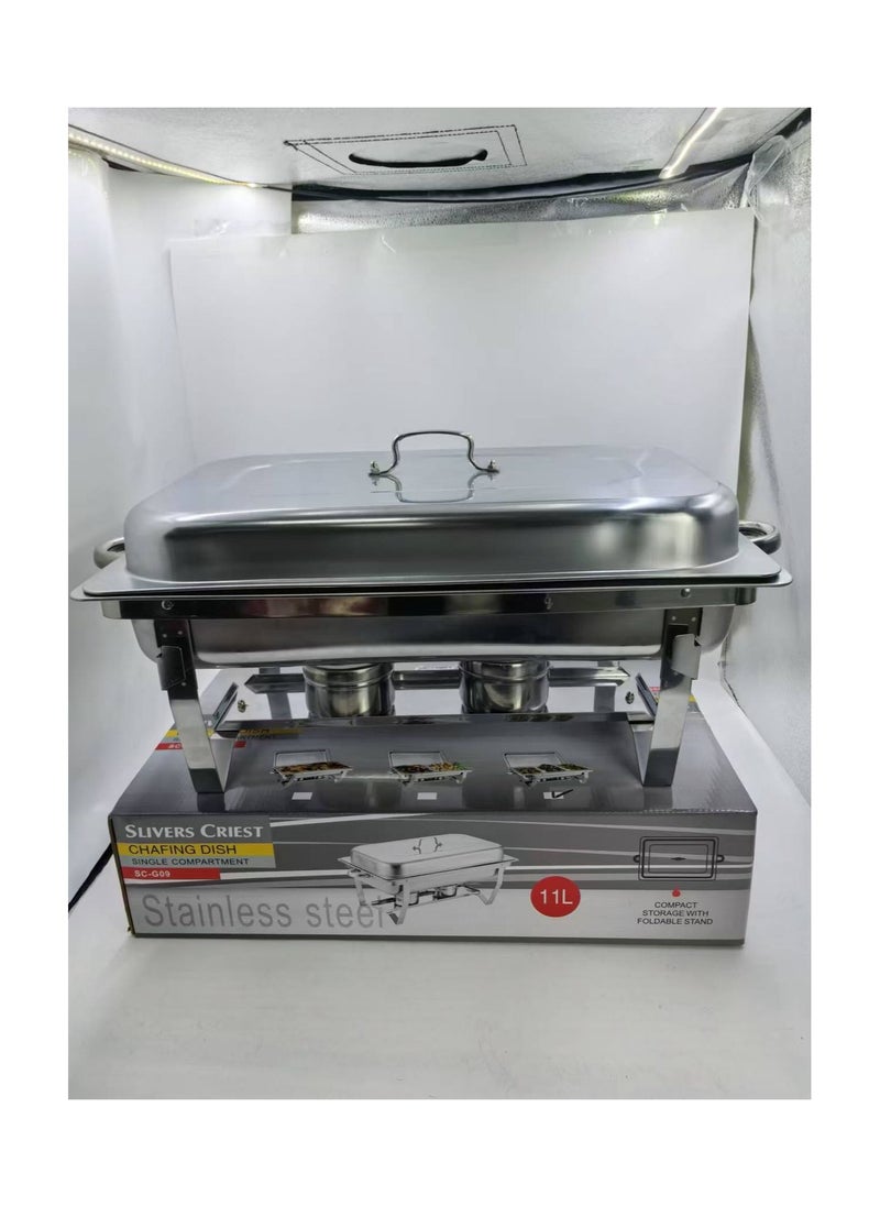 Stainless Steel Chafing Dish Buffet Food Warmer with Lid & Fuel Burner – Self-Serving Tray for Catering, Hotels, and Events (SC-G09)