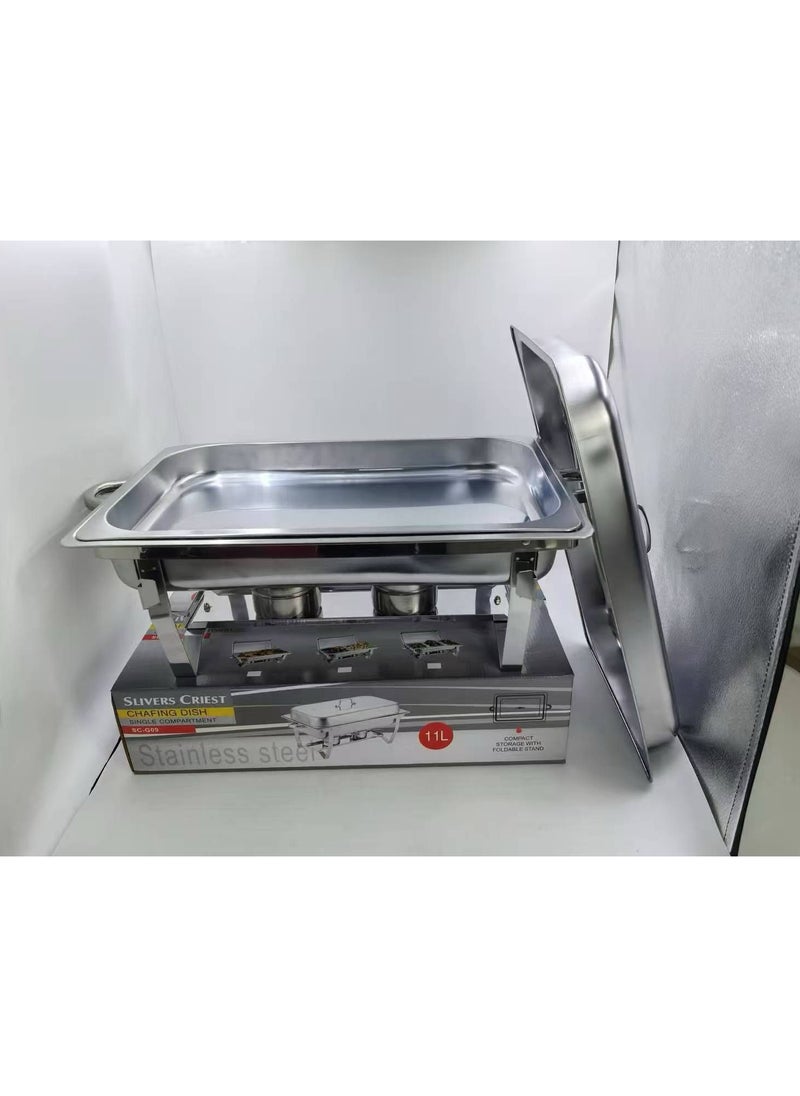 Stainless Steel Chafing Dish Buffet Food Warmer with Lid & Fuel Burner – Self-Serving Tray for Catering, Hotels, and Events (SC-G09)