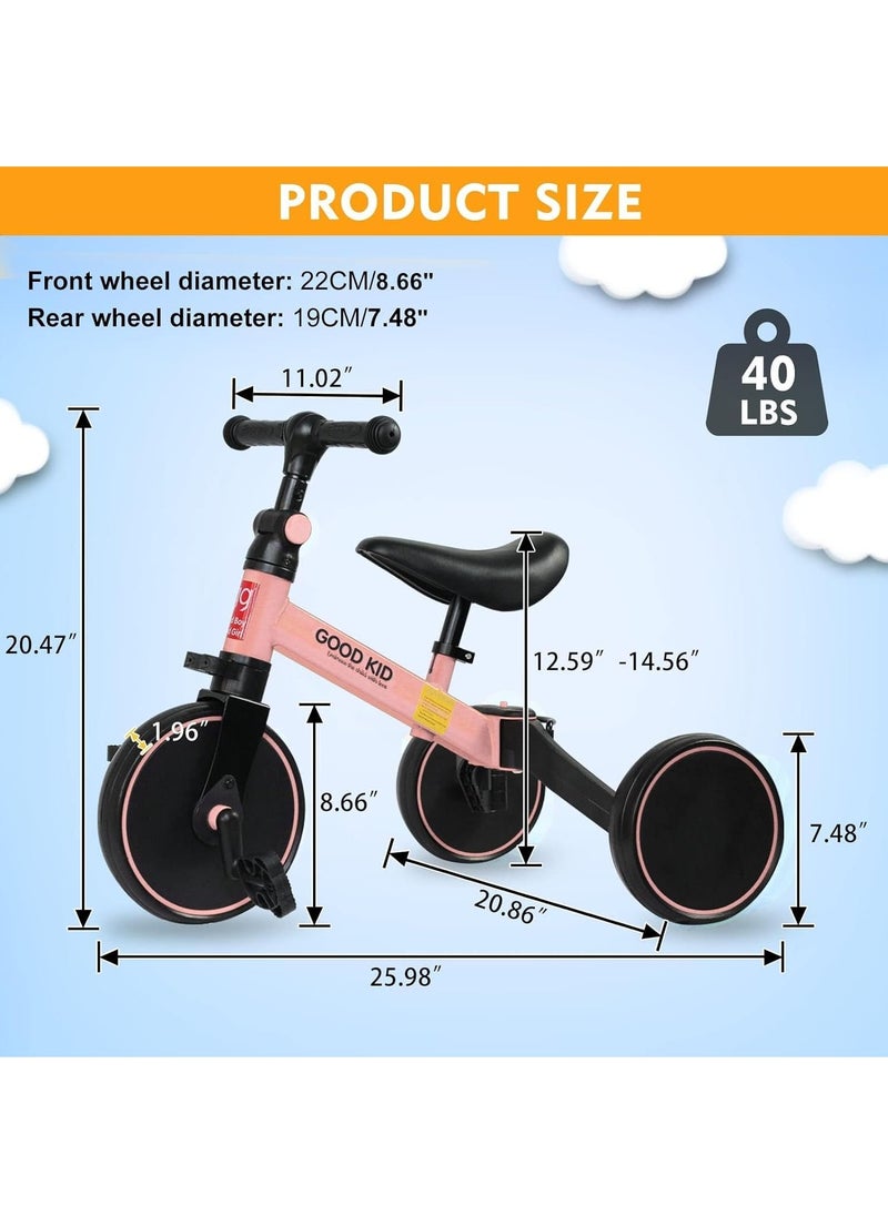 4-in-1 Kids Balance Bike & Tricycle for Toddlers (1-4 Years) – Adjustable Seat, Indoor & Outdoor Ride-On Toy – Perfect First Birthday Gift for Boys & Girls