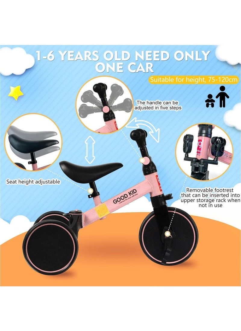 4-in-1 Kids Balance Bike & Tricycle for Toddlers (1-4 Years) – Adjustable Seat, Indoor & Outdoor Ride-On Toy – Perfect First Birthday Gift for Boys & Girls