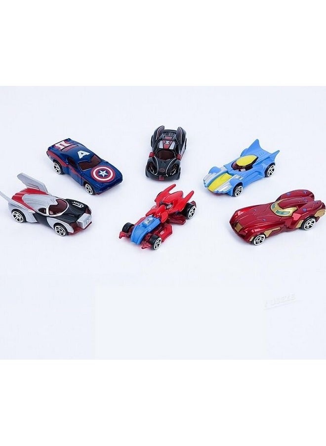 PLUSPOINT Diecast Metal Super Hero Toy Car Set Toy Vehicles Cars Set Alloy Push N Go Vehicles, Mini Racing Cars for Toddlers, Girls and Boys Kids Play Set