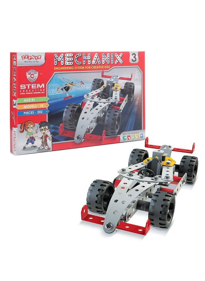 Mechanix - 3 DIY STEM Toy, Building and Construction Set for Boys and Girls Age 7 yrs+