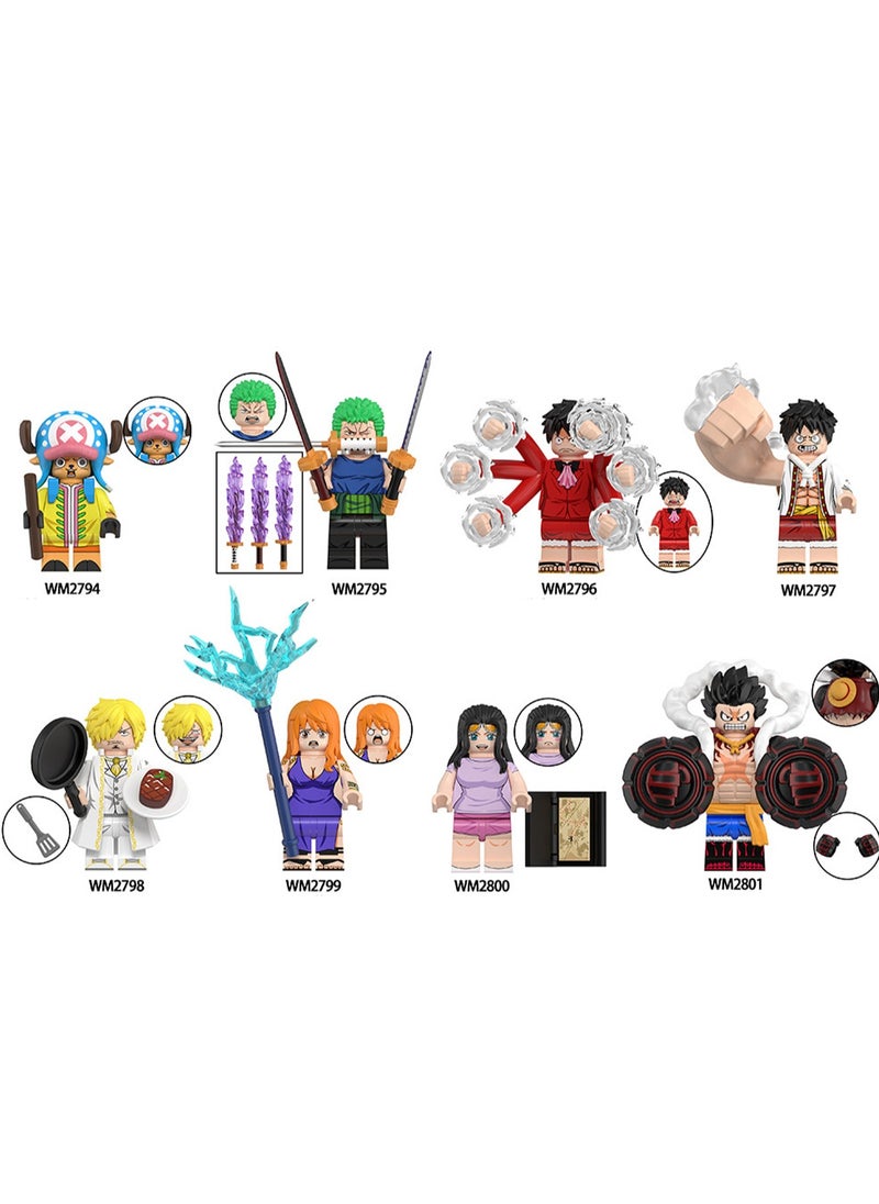 8-Piece Anime Character Series Children's Building Blocks Minifigures Toys Suitable For Boys Gifts Bag Pack