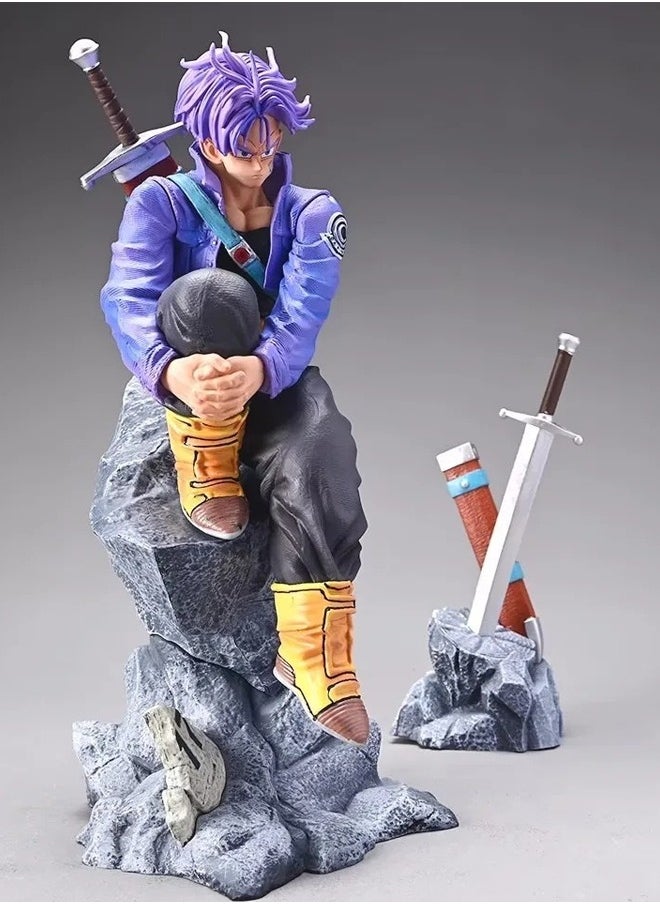 Dragon Ball Trunks Action Figure Decorative Resin Sculpture Home Decor Statue, Art Figurine Home Ornament Decoration for Office, Living Room, Bedroom, Book Shelf, TV Cabinet, Desktop