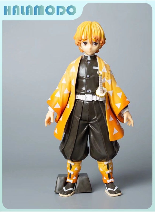 Zenitsu Agatsuma Standing Pose Action Figure 24cm，Perfect Birthday Toy for Kids
