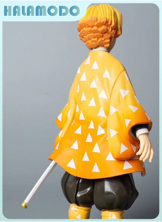 Zenitsu Agatsuma Standing Pose Action Figure 24cm，Perfect Birthday Toy for Kids